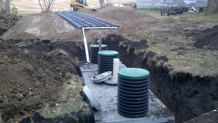 Mound septic system
